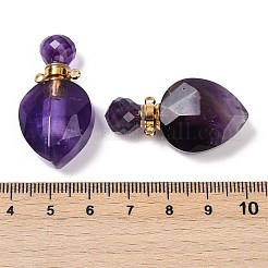 Natural Amethyst Faceted Teardrop Bottle Pendants&nbsp;G-A225-02G-05