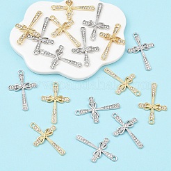 30Pcs 2 Colors Alloy Rhinestone Pendants&nbsp;FIND-YW0010-17