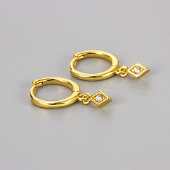 Brass & Clear Cubic Zirconia Hoop Earrings&nbsp;WG8BCA9-01