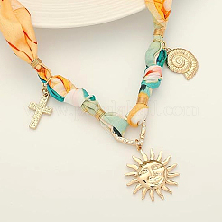 Polyester Collar Choker Necklaces for Women&nbsp;NJEW-SP0001-18