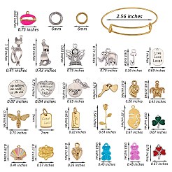 DIY Word Charm Bangle Making Kits&nbsp;DIY-SZ0008-09