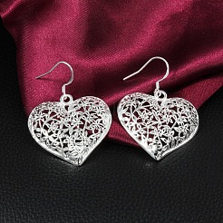 Hollow Heart Brass Dangle Earrings&nbsp;FS-WG09021-01