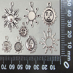100Pcs 10 Styles Tibetan Style Alloy Charms&nbsp;TIBEP-CJ0001-59