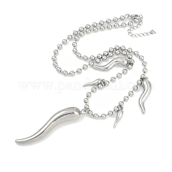 Rack Plating Brass Italian Horn Cornicello Bib Necklacess&nbsp;NJEW-P317-06P