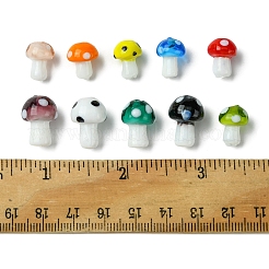 10 Colors Mushroom Handmade Lampwork Beads&nbsp;LAMP-FS0001-15