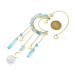 Moon & Star Brass Hanging Ornaments&nbsp;HJEW-TA00095-02