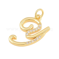 Brass Micro Pave Clear Cubic Zirconia Pendants&nbsp;CU-CBA7939-01Y-G
