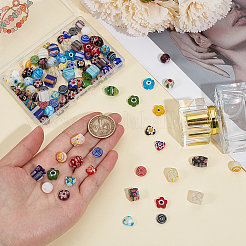 100Pcs 10 Styles Handmade Millefiori Lampwork Beads&nbsp;LAMP-PA0001-80