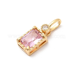 Brass with Cubic Zirconia Pendants&nbsp;KK-F916-10G-01