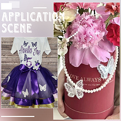 40Pcs 8 Colors Polyester Butterfly&nbsp;DIY-SP0006-27