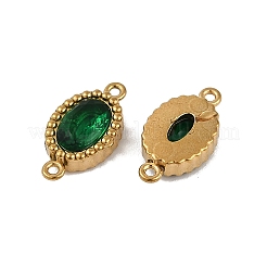 Ion Plating(IP) 304 Stainless Steel Cubic Zirconia Oval Links Connector Charms&nbsp;X-STAS-K256-22G