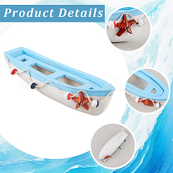 Mediterranean-style Wood Sailboat Miniature Model Decorations&nbsp;DJEW-WH20816-008B