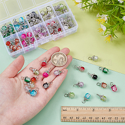 100Pcs 10 Colors Alloy Glass Pendants&nbsp;PALLOY-PH01831