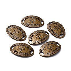 Tibetan Style Alloy Oval with Word Días nublados de colores & Umbrella Links&nbsp;TIBE-Q045-11AB-NR