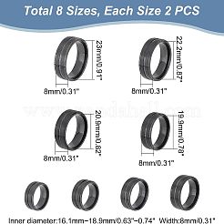 16Pcs 8 Size 316 Stainless Steel Grooved Finger Ring for Men Women&nbsp;RJEW-DC0001-09B
