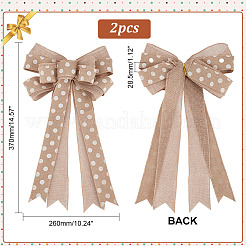 Polka Dot Pattern Linen Bowknot Ornament&nbsp;DIY-WH0248-343