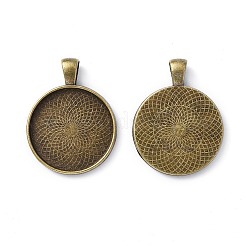 Tibetan Style Alloy Pendant Cabochon Settings&nbsp;X-TIBEP-Q045-048AB-NR