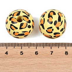 Printed Wood European Beads&nbsp;WOOD-G029-05A