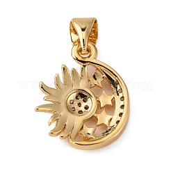 Brass Micro Pave Clear Cubic Zirconia Pendants&nbsp;KK-WH0035-70
