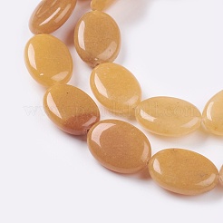 Flat Oval Gemstone Natural Topaz Jade Stone Beads Strands&nbsp;G-S113-06