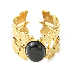 Natural Carnelian/Black Agate/Tiger Eye/Lapis Lazuli/Moss Agate Cuff Open Rings&nbsp;RJEW-JR01079-03