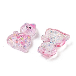 Transparent Resin Bowknot Kitten Decoden Cabochons&nbsp;RESI-M045-07A