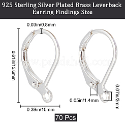 Brass Leverback Earring Findings&nbsp;KK-CN0003-07A-S