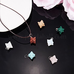 10Pcs 10 Style Natural & Synthetic Gemstone Pendants&nbsp;G-SZ0001-58