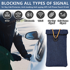 Polyester Security Faraday Bags for Key-Fob Protector&nbsp;ABAG-WH0032-119A