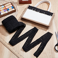 Polyester Tassel Lace Ribbon&nbsp;OCOR-WH0105-196B