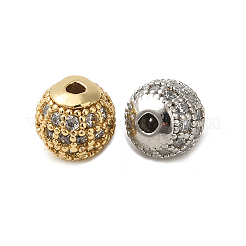 Brass Cubic Zirconia Beads&nbsp;ZIRC-F001-02-6MM