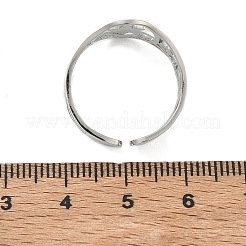 304 Stainless Steel Cuff Open Rings for Women&nbsp;RJEW-F218-01P