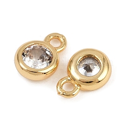 Brass Pave Cubic Zirconia Pendants&nbsp;KK-H078-07G