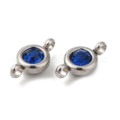 304 Stainless Steel Single Rhinestone Connector Charms&nbsp;STAS-E194-13P-06