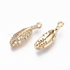 Brass Micro Pave Cubic Zirconia Pendants&nbsp;X-KK-S359-040-RS