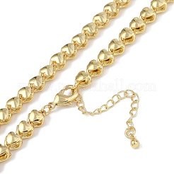 Rack Plating Brass Heart Link Chain Necklaces for Women&nbsp;NJEW-K382-14B-G