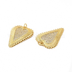 Rack Plating Brass Micro Pave Clear Cubic Zirconia Pendants&nbsp;KK-I699-04G