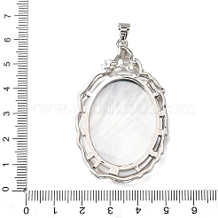 Brass Natural Black Lip Shell Carved Big Pendants&nbsp;SHEL-G024-09P