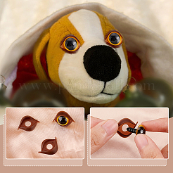 Half Round Plastic Craft Safety Eyes & Eyelid Sets&nbsp;DOLL-WH0002-12A