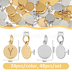 48Pcs 2 Colors 304 Stainless Steel Charms&nbsp;STAS-FH0002-29A