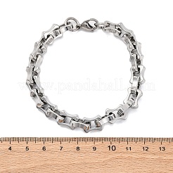 304 Stainless Steel Rectangle Link Chain Bracelets for Women Men&nbsp;BJEW-R018-20P