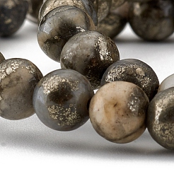 Natural Pyrite Beads Strands&nbsp;X-G-G839-01-6mm