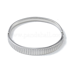 Non-Tarnish 304 Stainless Steel Grooved Hinged Bangles for Women&nbsp;BJEW-U002-10P