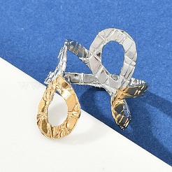 304 Stainless Steel Open Cuff Rings for Women&nbsp;RJEW-K301-01GP