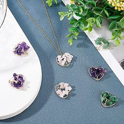 12Pcs 3 Styles Natural Gemstone Pendants&nbsp;FIND-FH0004-67