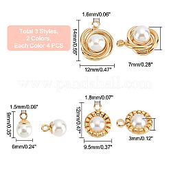 24Pcs 3 Style 2 Color 304 Stainless Steel Pendants&nbsp;STAS-DC0005-55