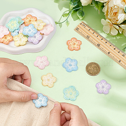 24Pcs 6 Colors Plum Blossom Cloth Ornament Accessories&nbsp;DIY-MA0006-95