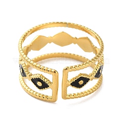 304 Stainless Steel Enamel Cuff Rings&nbsp;RJEW-M171-09G