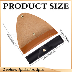 2Pcs 2 Colors PU Leather Roller Pen Bag&nbsp;ABAG-MA0001-01