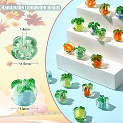 40Pcs 8 Colors Luminous Handmade Lampwork Beads&nbsp;LAMP-CJ0001-80